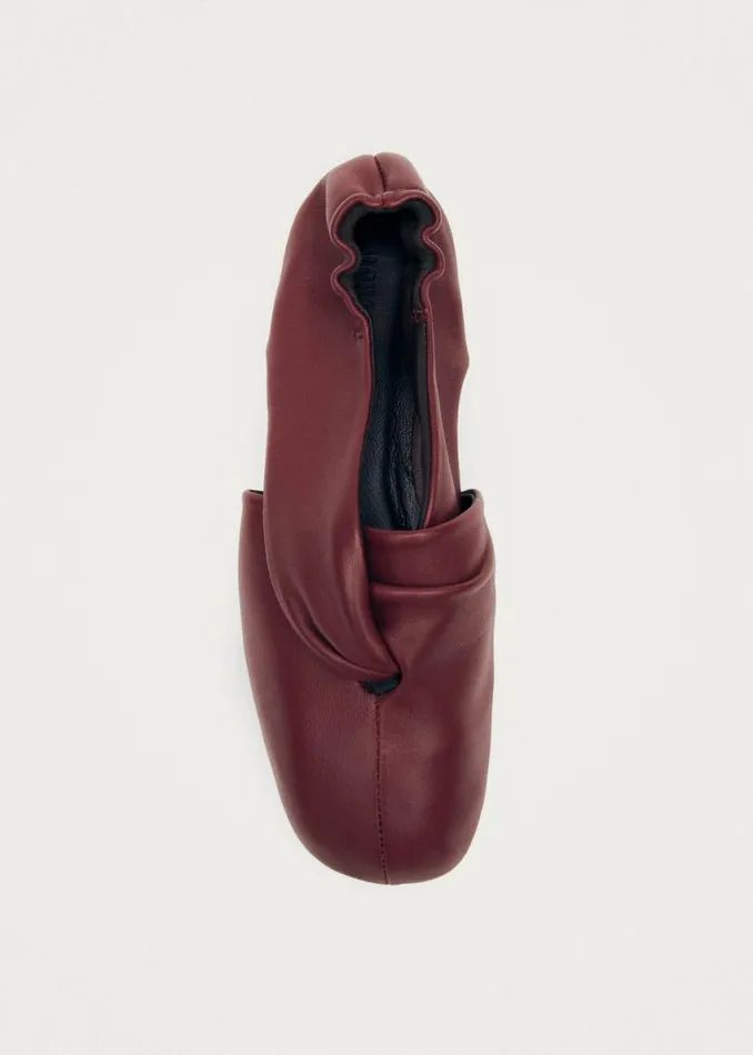 Ballet Flats Women ALOHAS Alaula Burgundy Leather Ballet Flats