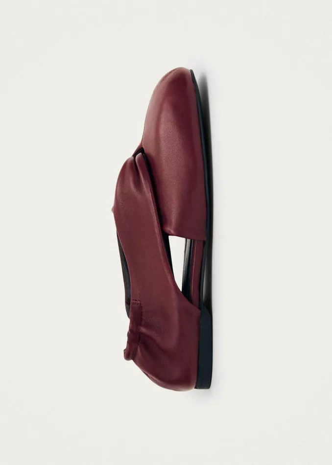 Ballet Flats Women ALOHAS Alaula Burgundy Leather Ballet Flats