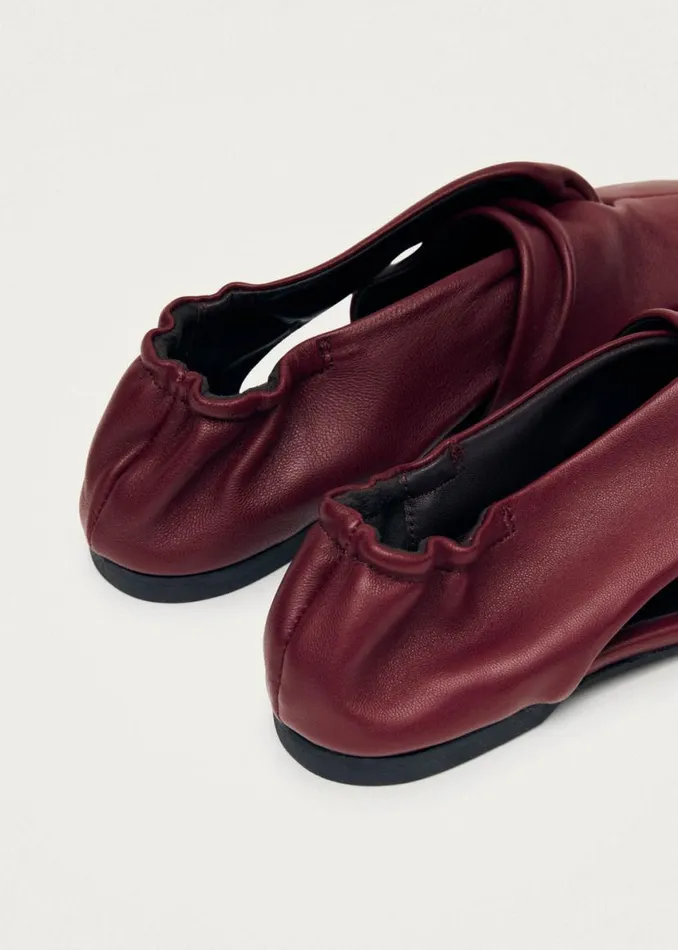 Ballet Flats Women ALOHAS Alaula Burgundy Leather Ballet Flats