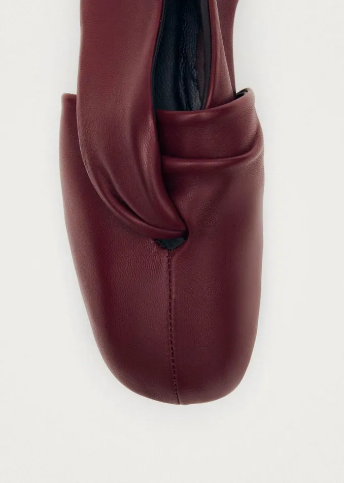 Ballet Flats Women ALOHAS Alaula Burgundy Leather Ballet Flats