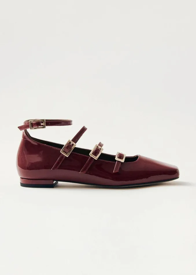 Ballet Flats Women ALOHAS Luke Onix Wine Burgundy Leather Ballet Flats