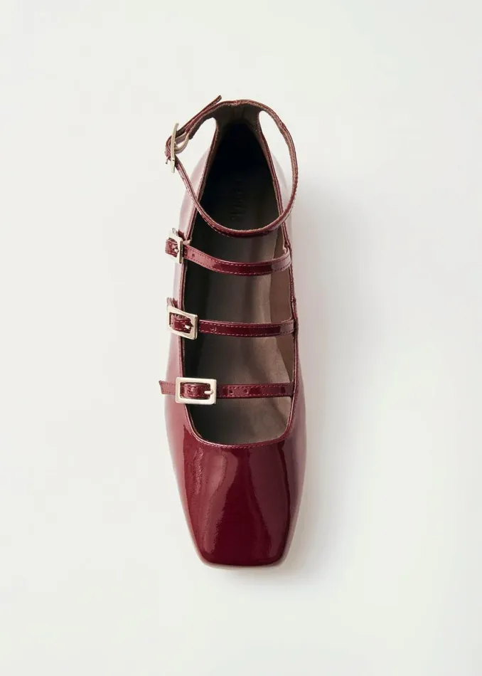Ballet Flats Women ALOHAS Luke Onix Wine Burgundy Leather Ballet Flats