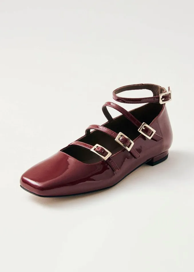 Ballet Flats Women ALOHAS Luke Onix Wine Burgundy Leather Ballet Flats
