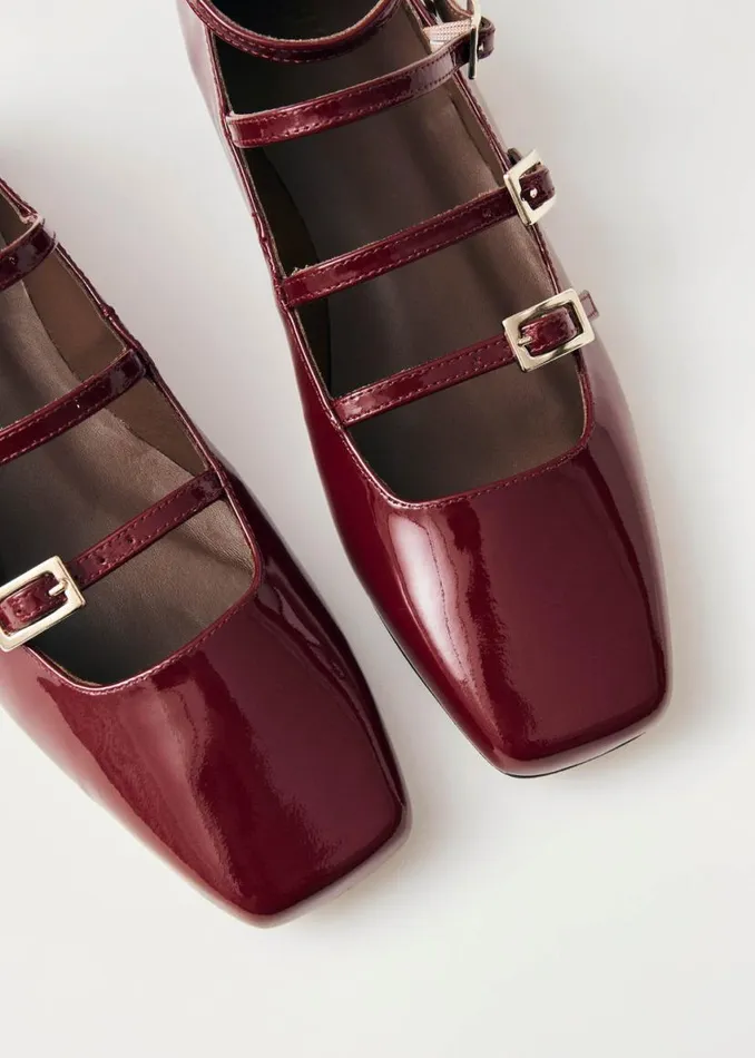 Ballet Flats Women ALOHAS Luke Onix Wine Burgundy Leather Ballet Flats