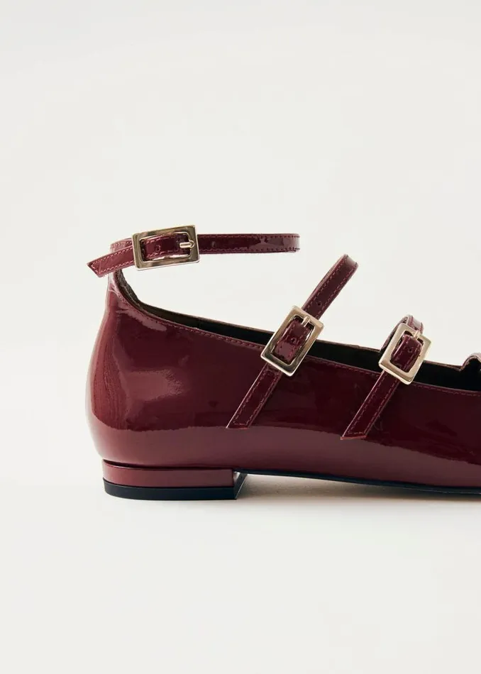 Ballet Flats Women ALOHAS Luke Onix Wine Burgundy Leather Ballet Flats