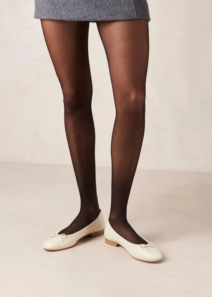 Ballet Flats Women ALOHAS Oriana Cream Leather Ballet Flats