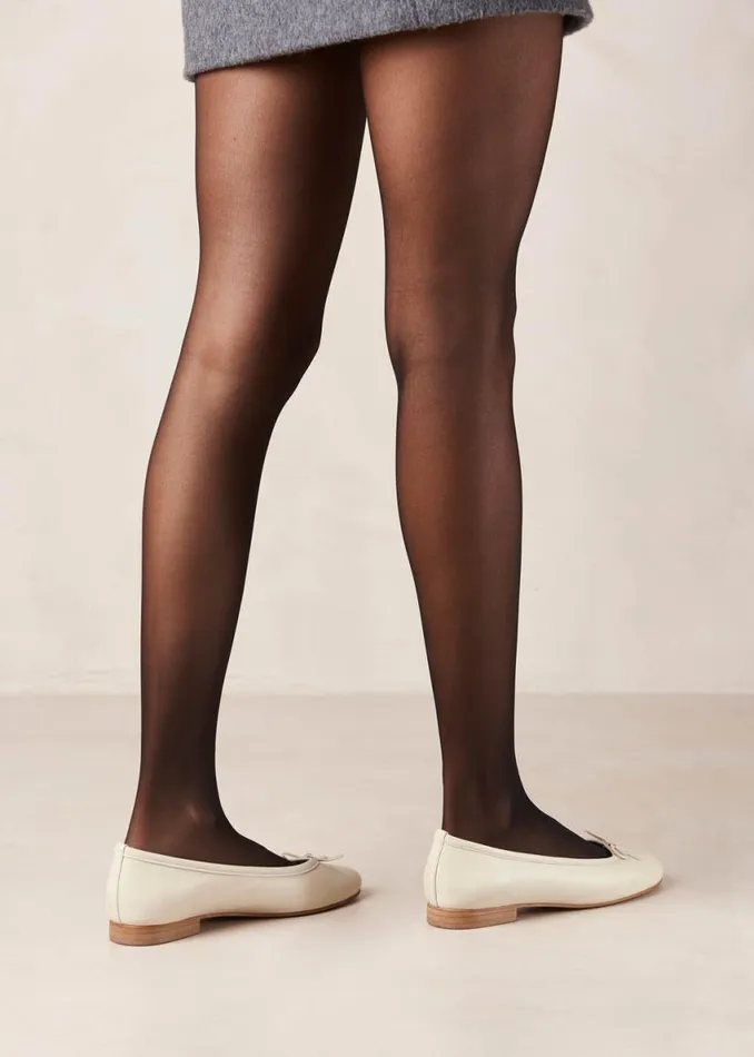 Ballet Flats Women ALOHAS Oriana Cream Leather Ballet Flats