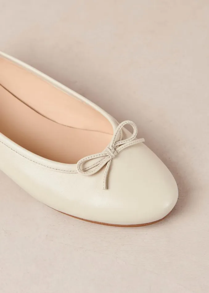 Ballet Flats Women ALOHAS Oriana Cream Leather Ballet Flats