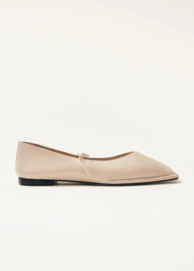 Ballet Flats Women ALOHAS Sway Cream Leather Ballet Flats