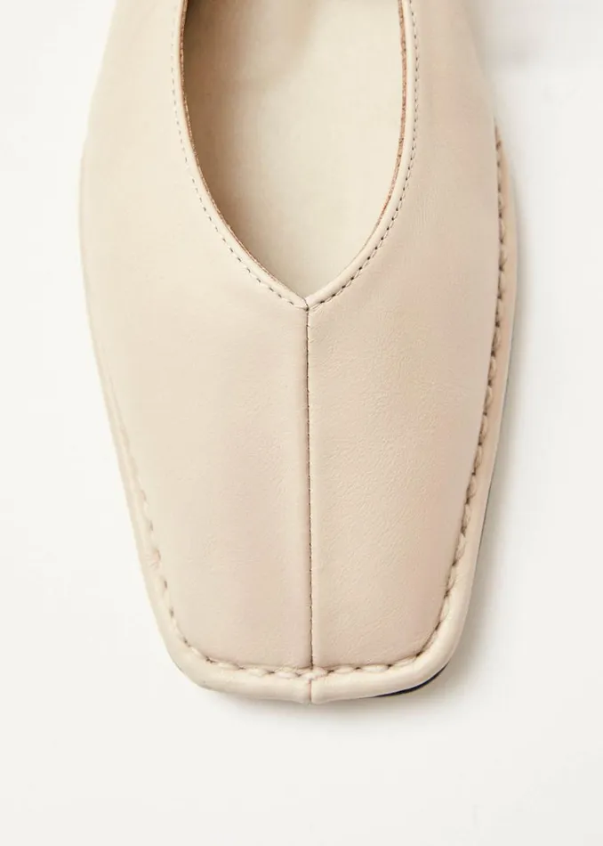 Ballet Flats Women ALOHAS Sway Cream Leather Ballet Flats