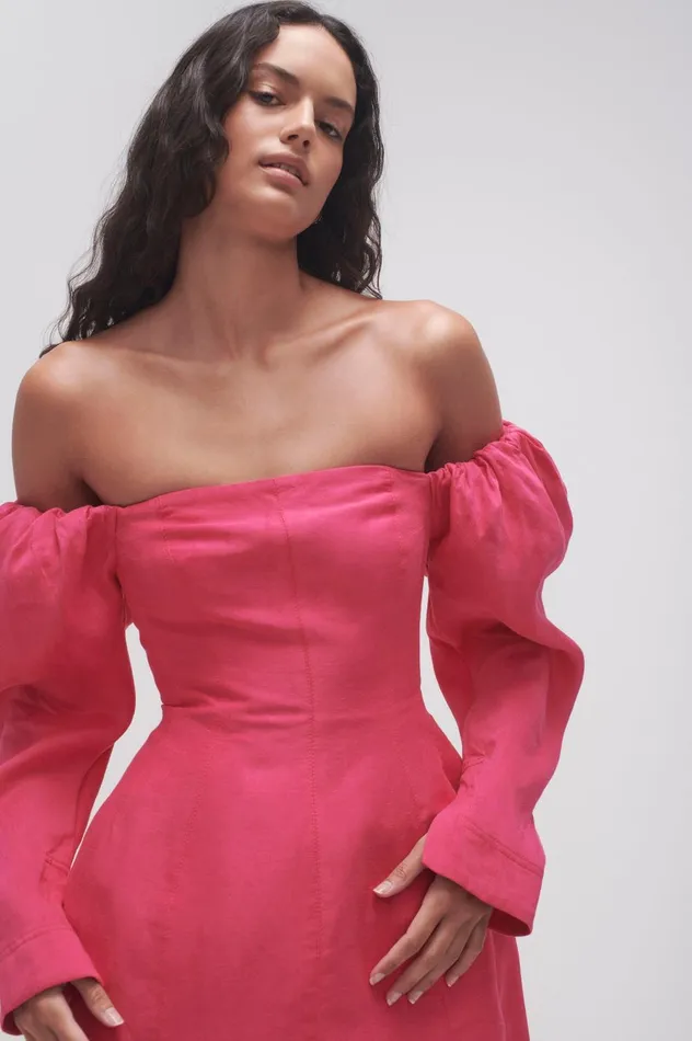 Baret Sleeved Mini Dress Hot Pink Women Aje Mini Dresses
