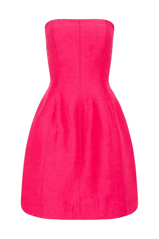 Baret Strapless Mini Dress Hot Pink Women Aje Mini Dresses