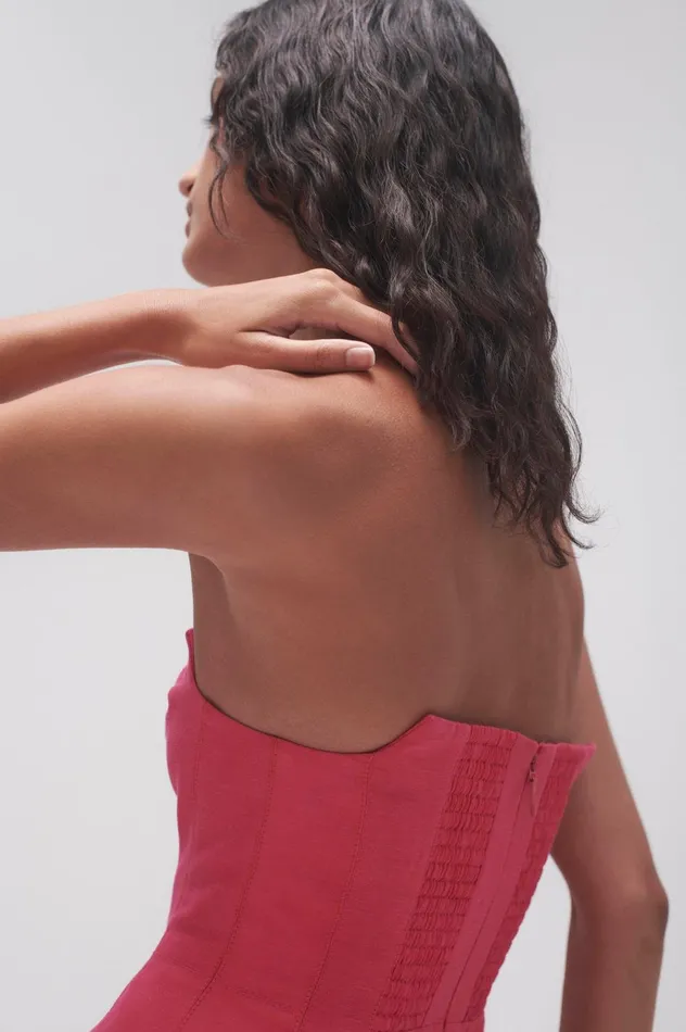 Baret Strapless Mini Dress Hot Pink Women Aje Mini Dresses