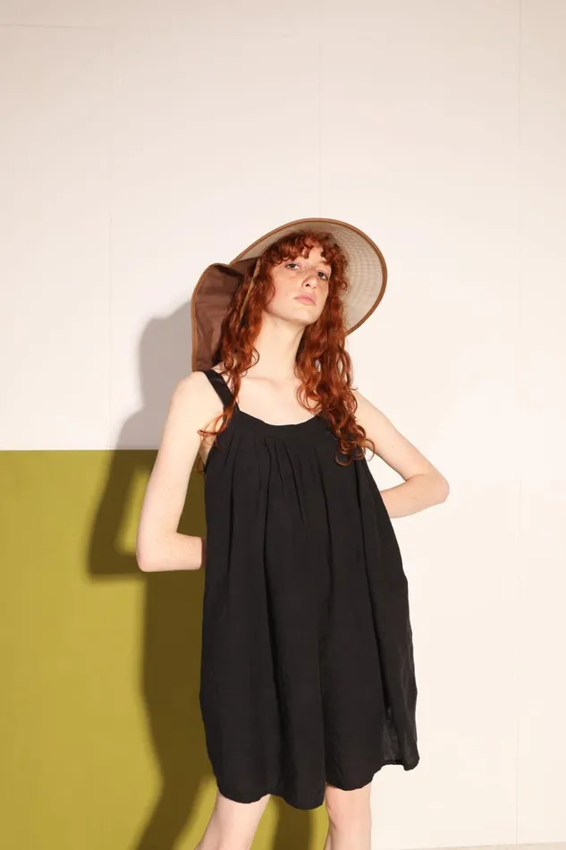 Basic Linen Romper Black WomensShop LF Markey One Pieces