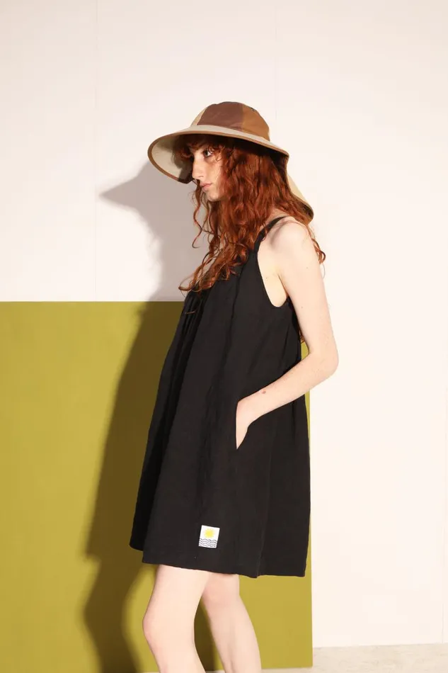 Basic Linen Romper Black WomensShop LF Markey One Pieces