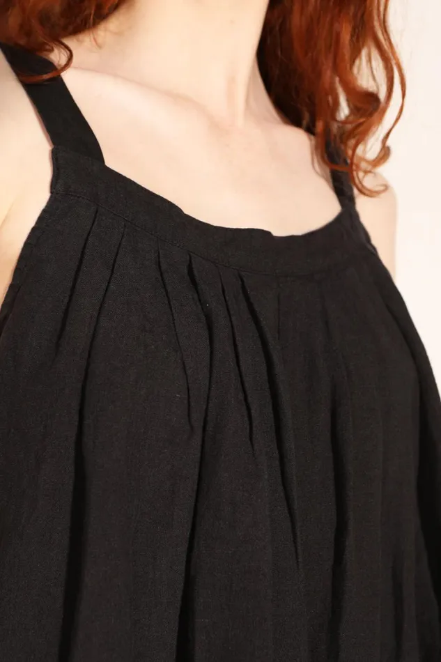 Basic Linen Romper Black WomensShop LF Markey One Pieces