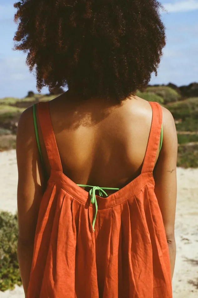 Basic Linen Romper Paprika WomensShop LF Markey One Pieces