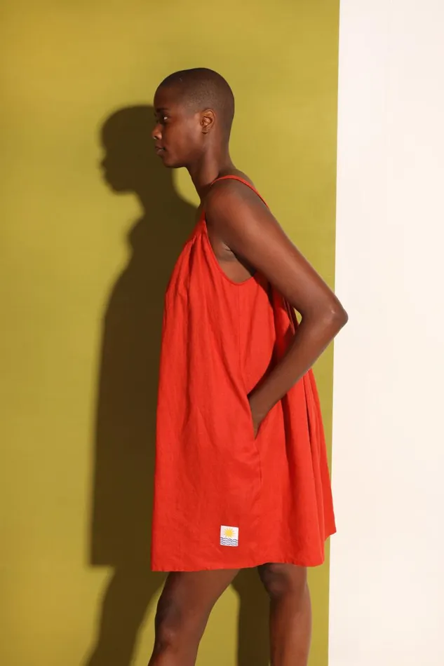 Basic Linen Romper Paprika WomensShop LF Markey One Pieces