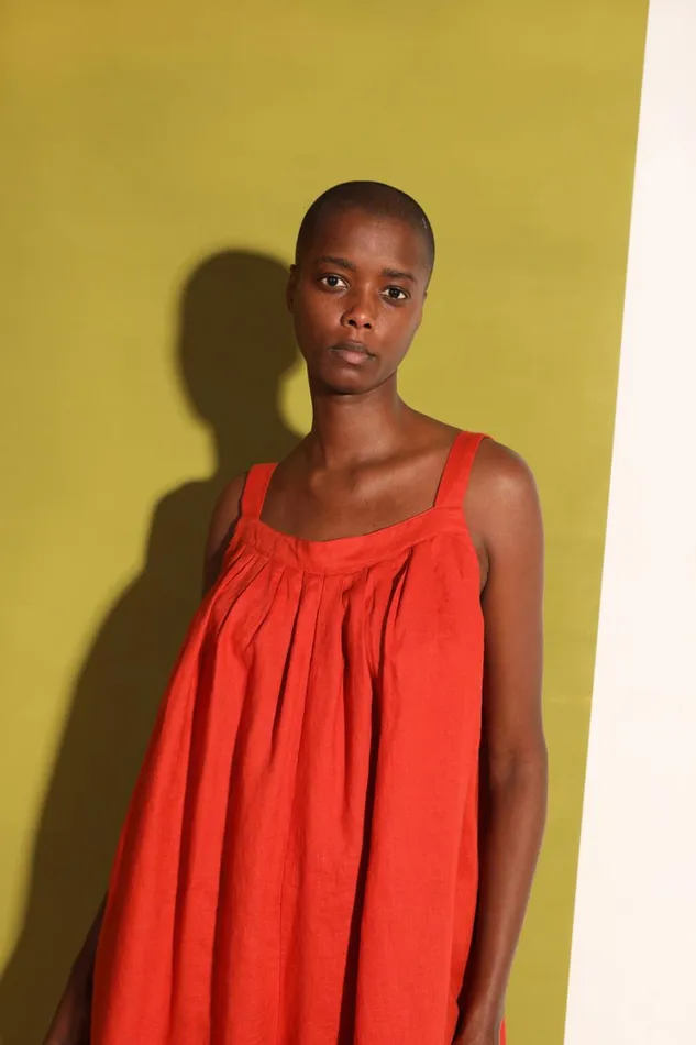 Basic Linen Romper Paprika WomensShop LF Markey One Pieces