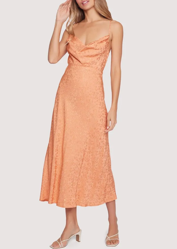 Beach Peach Midi Dress Peachorange Women Lost Wander Dresses