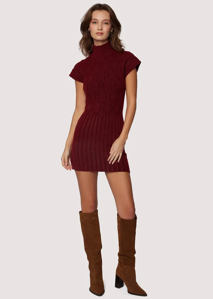 Beatrice Mini Dress Burgundy Women Lost Wander Dresses