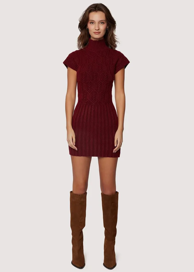 Beatrice Mini Dress Burgundy Women Lost Wander Dresses