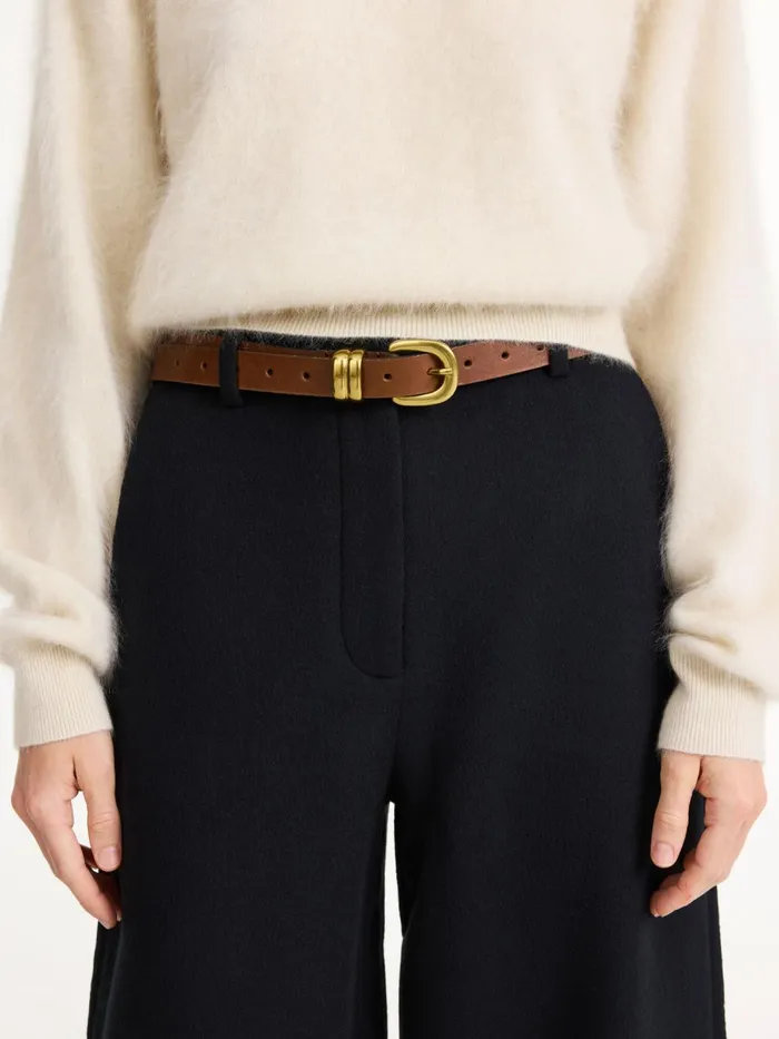 Belts Women By Malene Birger Zoilo Leather Belt Dark Brown