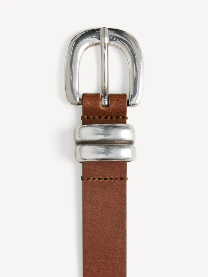 Belts Women By Malene Birger Zoilo Leather Belt Dark Brown