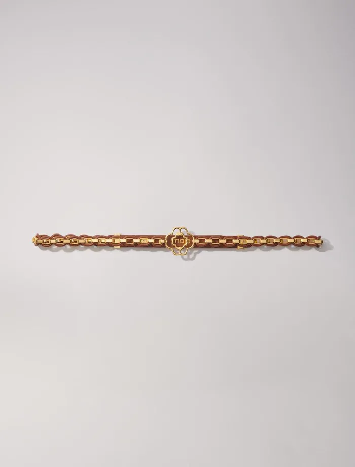 Belts Women Maje Leather Belt With Links Camel