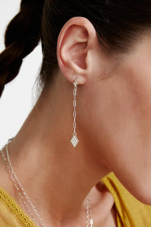 Bijou Chain Link Earrings Silver Women Chan Luu Earrings