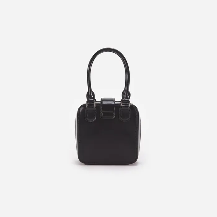 Black Leather Square Mini Tote Bag Women Self Portrait Mini