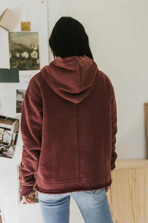 Blakely Hoodie In Maroon 8211 FINAL SALE Maroon Women Bohme Tops