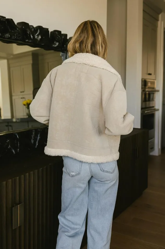 BlankNYC Stay The Night Vegan Jacket Cream Women Bohme Outerwear