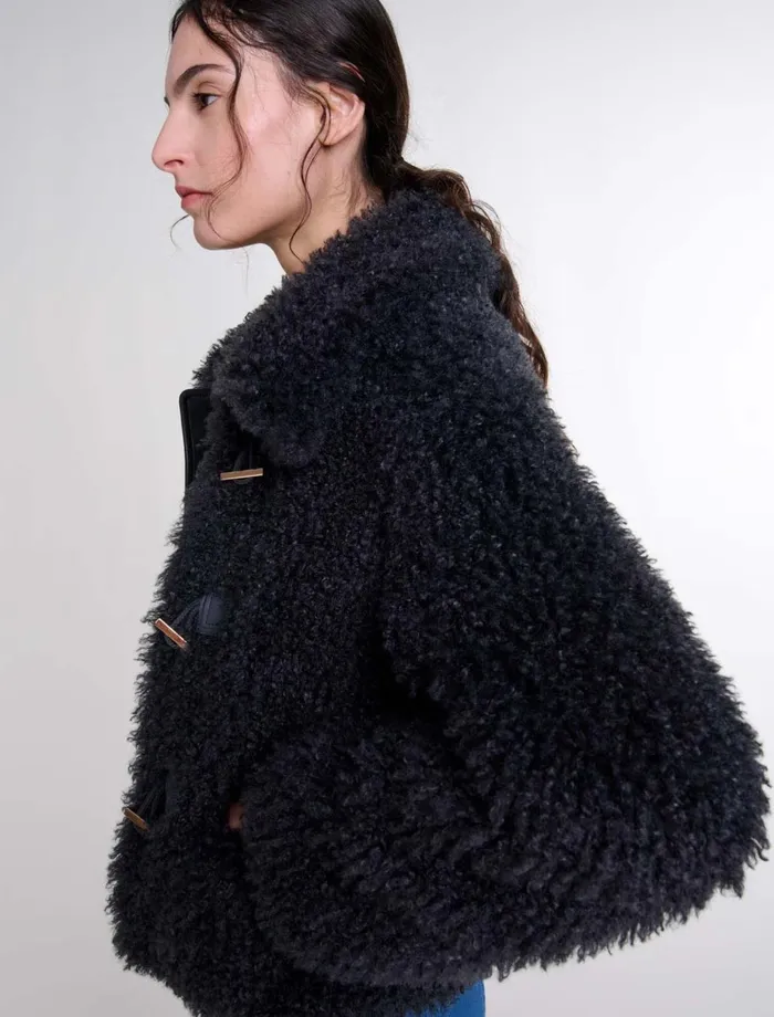 Blazers and Jackets Women Maje Short Curly Coat Anthracite