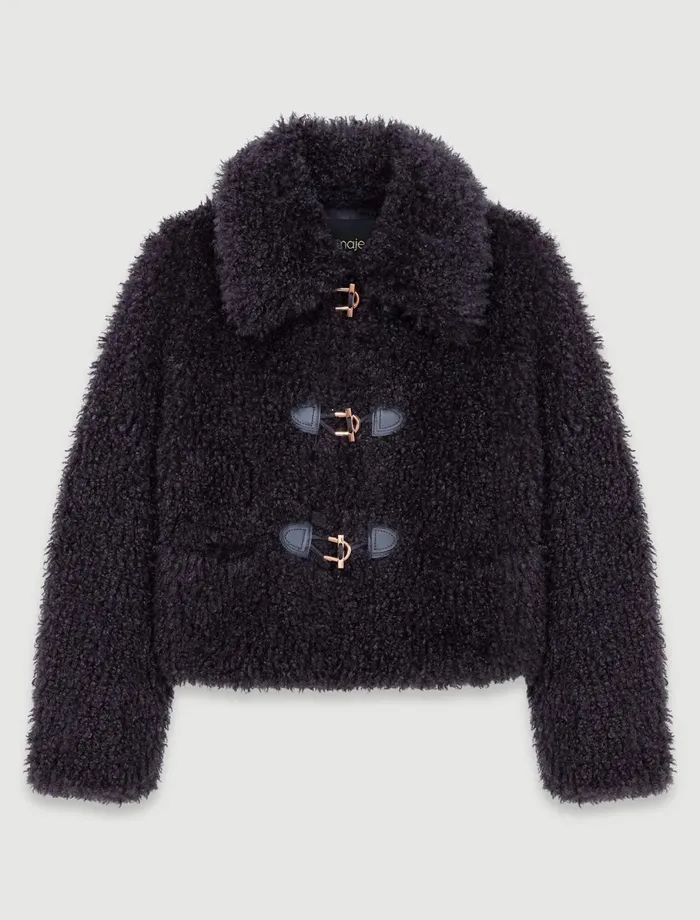 Blazers and Jackets Women Maje Short Curly Coat Anthracite