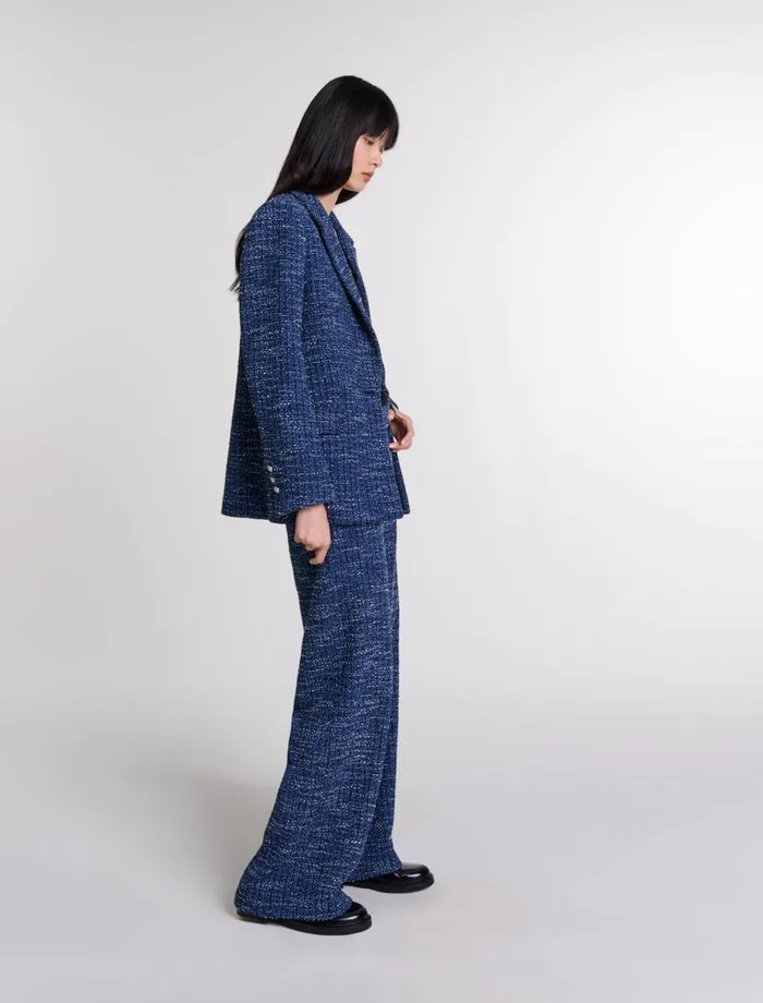 Blazers and Jackets Women Maje Tweed Jacket Blue