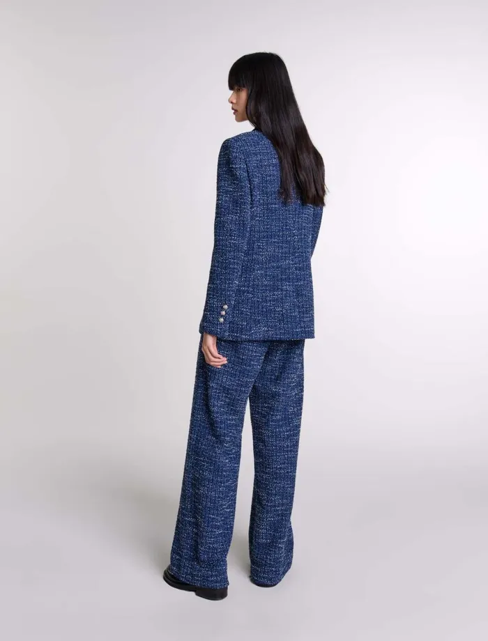 Blazers and Jackets Women Maje Tweed Jacket Blue