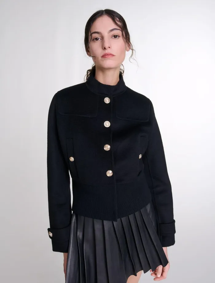 Blazers and Jackets Women Maje Wool Jacket Black