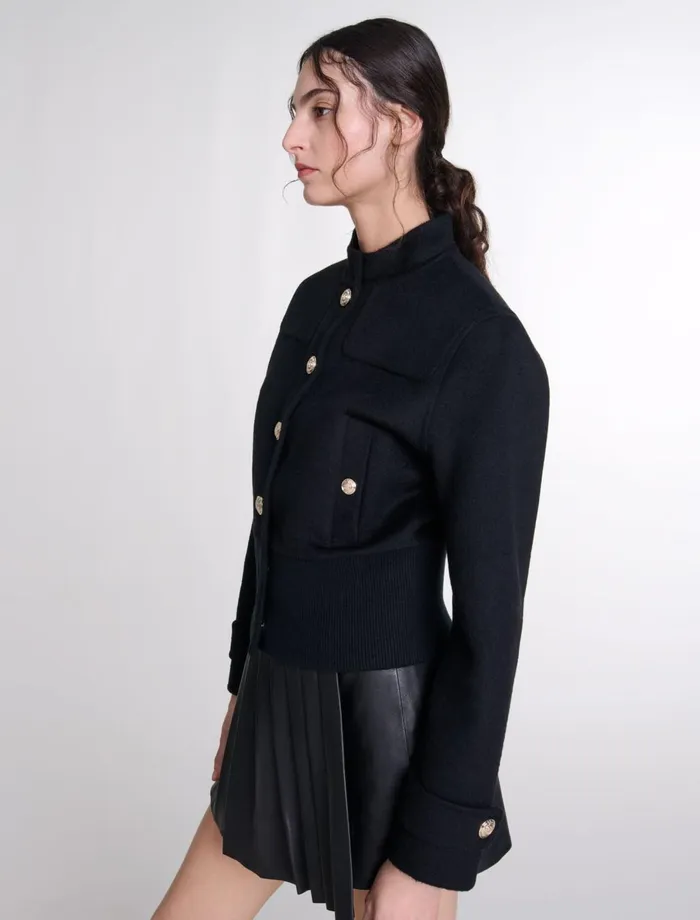 Blazers and Jackets Women Maje Wool Jacket Black