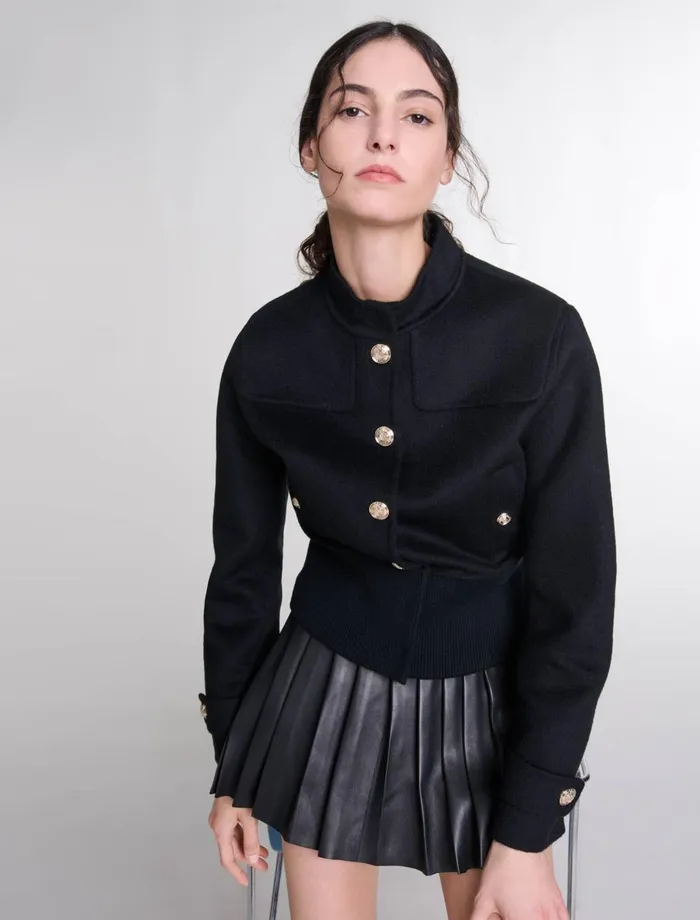 Blazers and Jackets Women Maje Wool Jacket Black