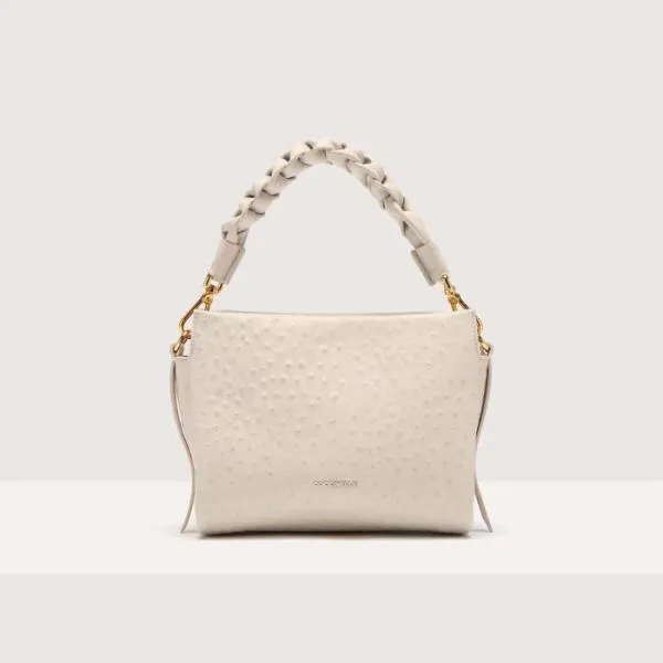 Boheme Ostrich Small Lambskin White Women Coccinelle Top Handle Bag