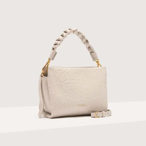Boheme Ostrich Small Lambskin White Women Coccinelle Top Handle Bag Boheme Ostrich Small Lambskin White Women Coccinelle Top Handle Bag
