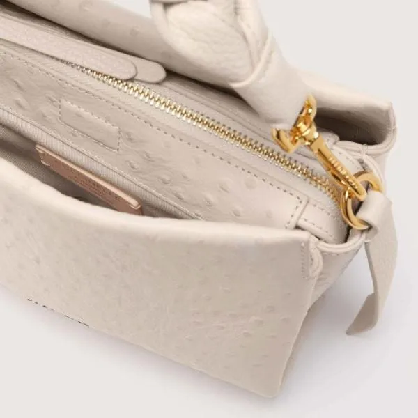Boheme Ostrich Small Lambskin White Women Coccinelle Top Handle Bag Boheme Ostrich Small Lambskin White Women Coccinelle Top Handle Bag