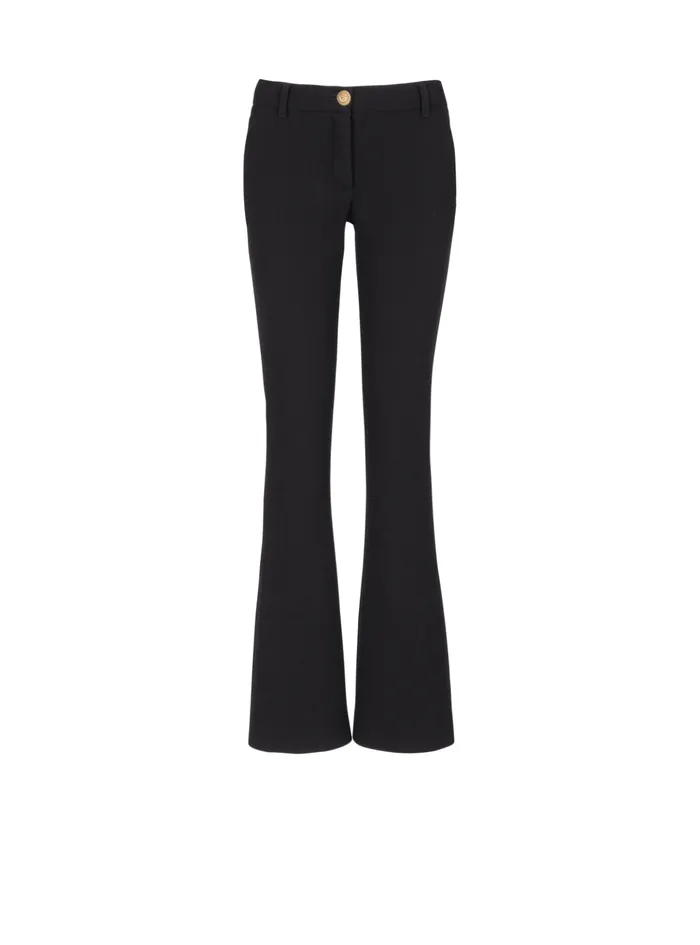 Bootcut Crepe Trousers Black Women Balmain Trousers And Shorts
