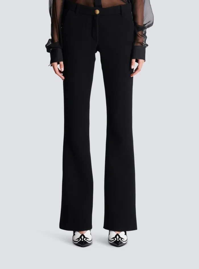 Bootcut Crepe Trousers Black Women Balmain Trousers And Shorts