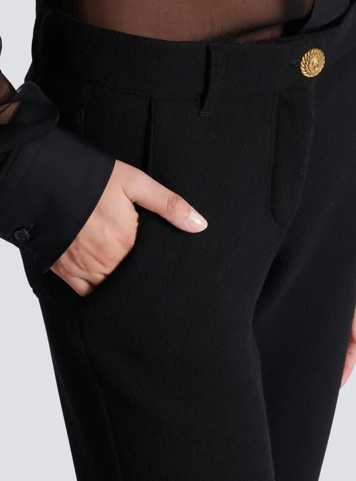 Bootcut Crepe Trousers Black Women Balmain Trousers And Shorts