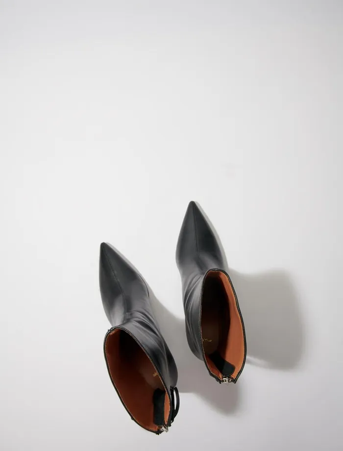 Booties and Boots Women Maje Leather Ankle Boots Black