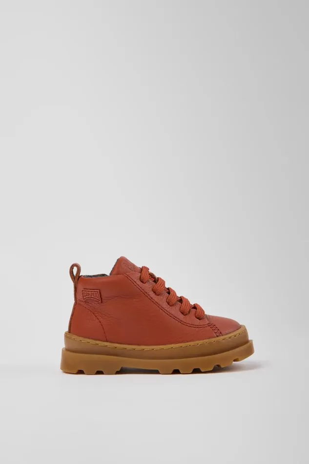 Boots Kids Camper Brutus Red Leather Ankle Boots Boots Kids Camper Brutus Red Leather Ankle Boots