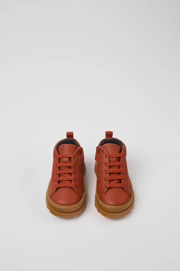Boots Kids Camper Brutus Red Leather Ankle Boots Boots Kids Camper Brutus Red Leather Ankle Boots