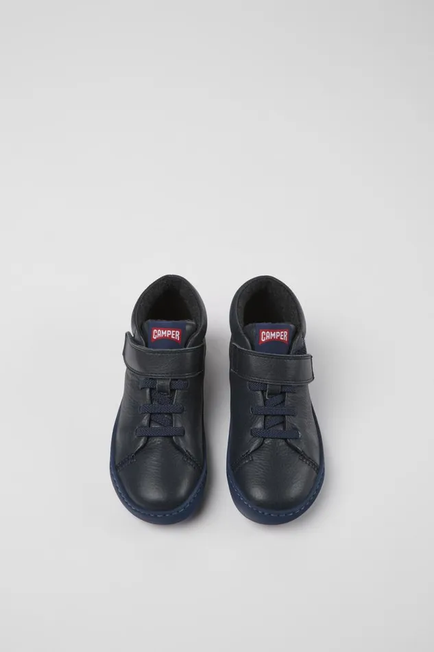 Boots Kids Camper Peu Touring Blue Leather Ankle Boots
